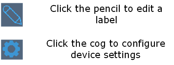 add label or configure settings