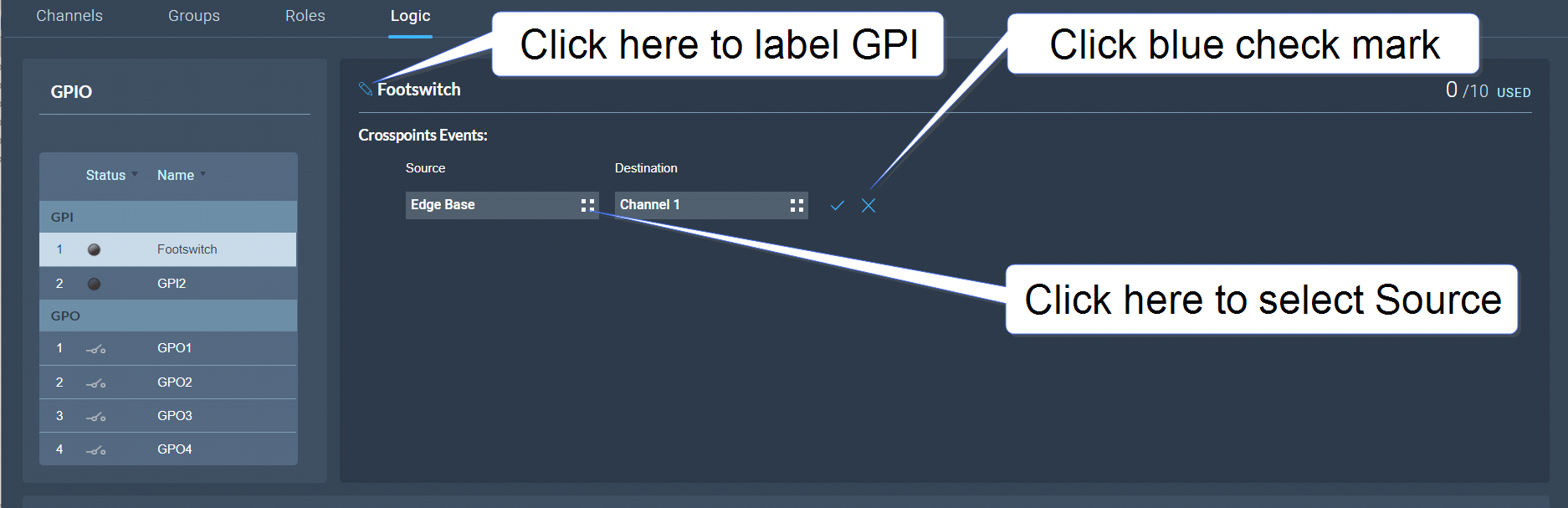 GPI1 Base to Channel