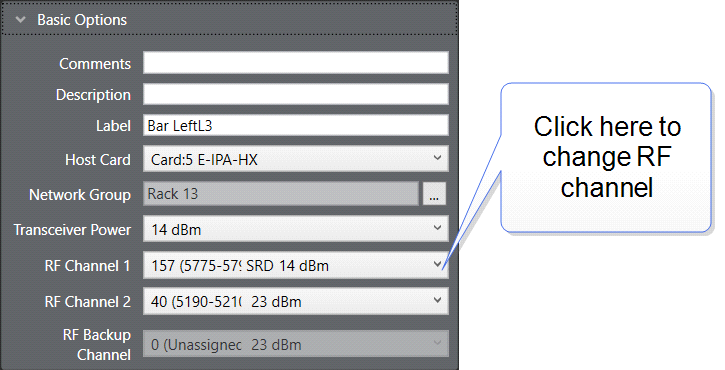 Edge TCVR change channel