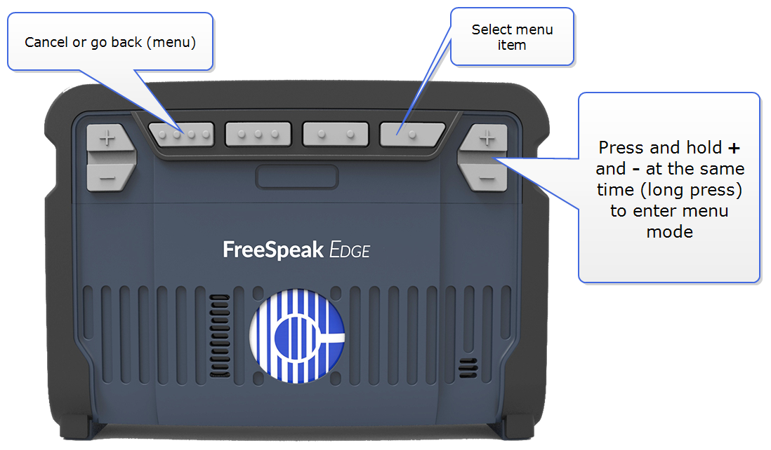 Edge beltpack menu access