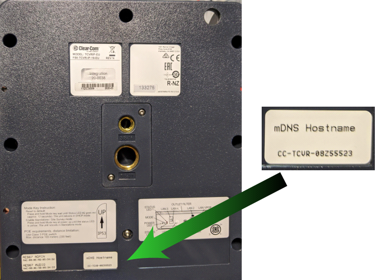 Transceiver mDNS hostname