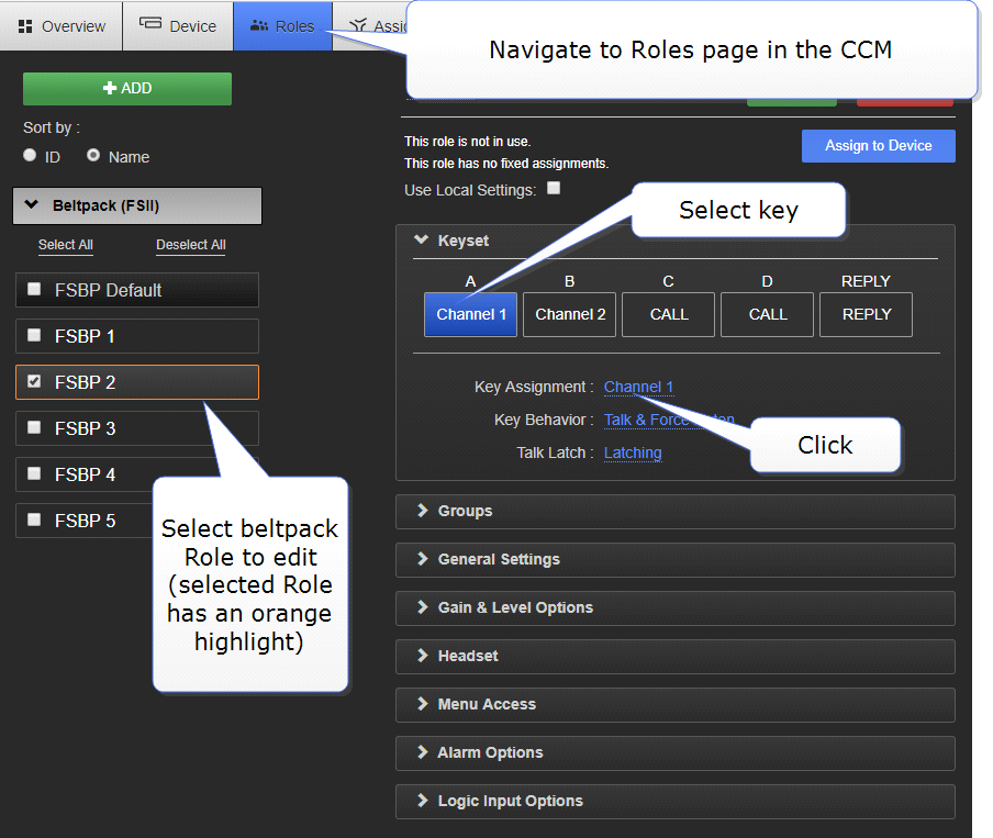 Edit audio in the CCM