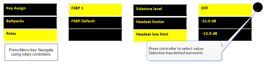 set headset low level limit from Base