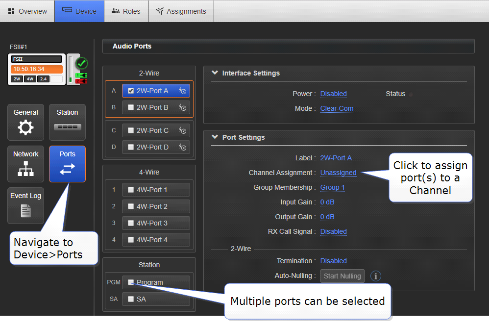 Configure local ports in CCM