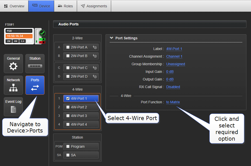 Select Port Function