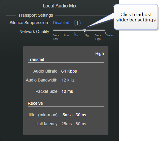 Change network quality settings