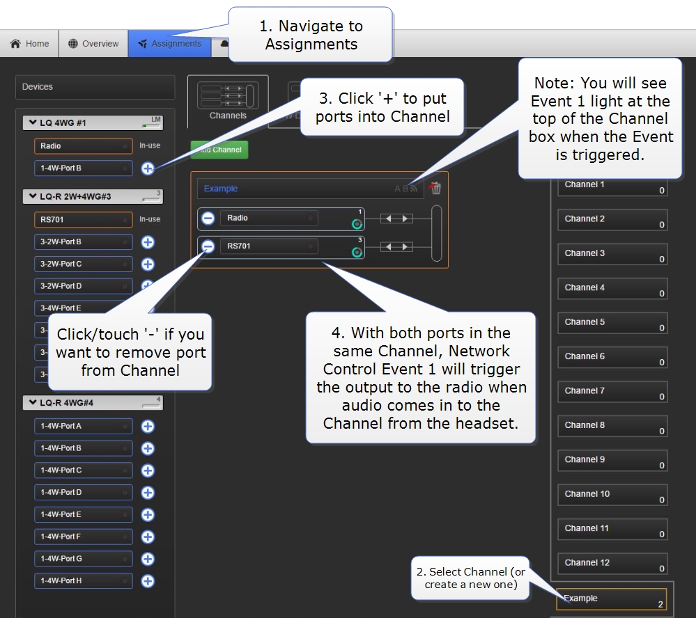 2-Wire to radio GPIO event