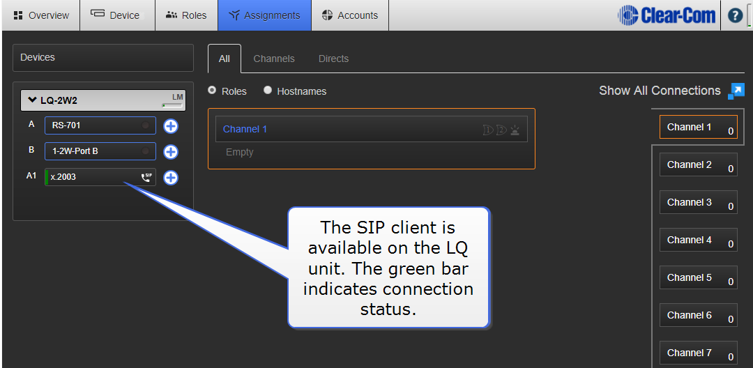 SIP enabled port available