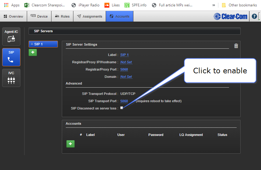 disconnect call on server loss