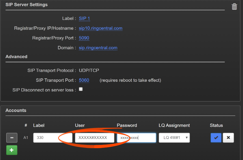 Ring Central log-in