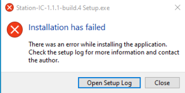 Windows installation error