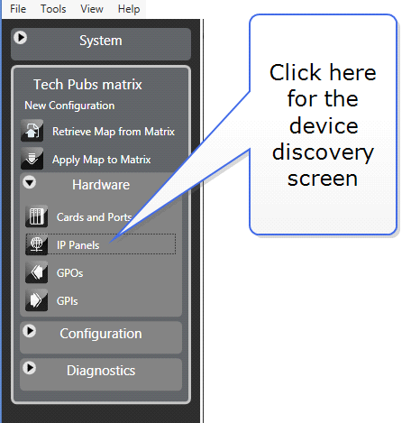 Navigate to device discovery Navigate to device discovery