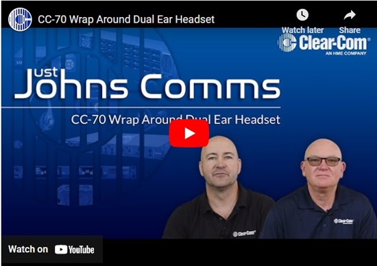Recording - Just Johns Comms: CC-70 Wrap Around Dual Ear Headset