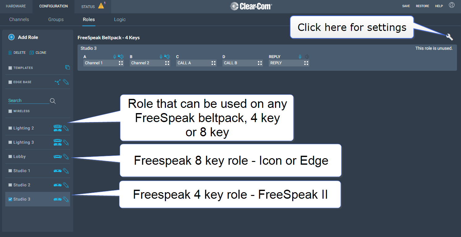 Roles page Roles page