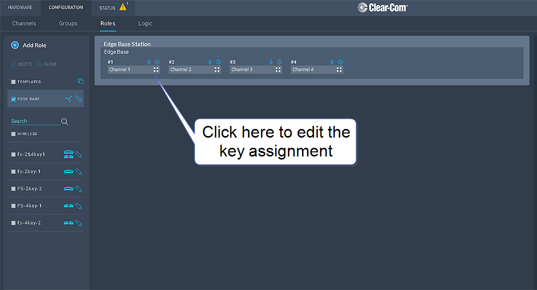 Edit key assignment