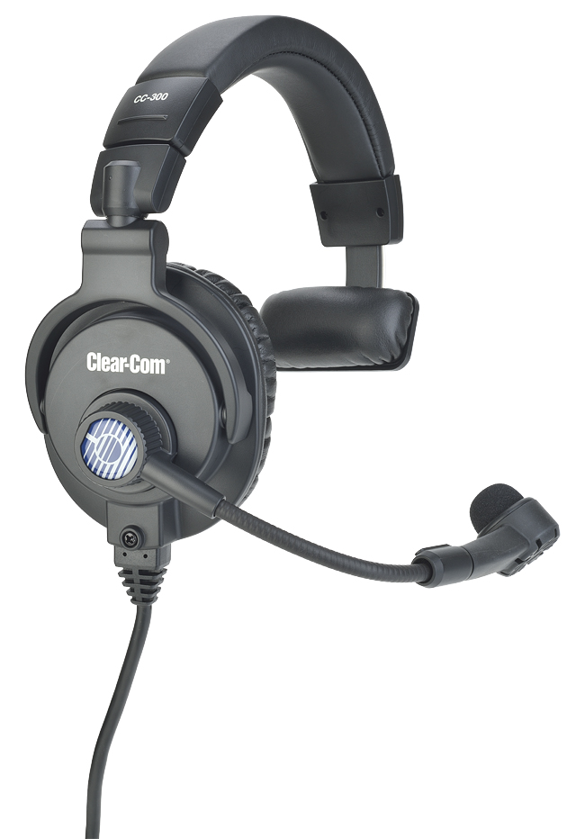 4-P... Clear-Com CC-300-X4 Single Ear Closed-Back Hyper-Cardioid Headset w/ Mic 